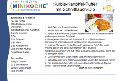 Halloween Cocktail und Kürbis-Kartoffelpuffer mit Schnittlauch Dip