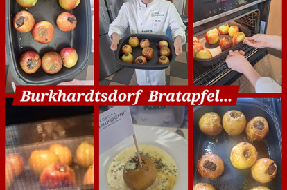 Weihnachtlicher Bratapfel mit Vanillesoße