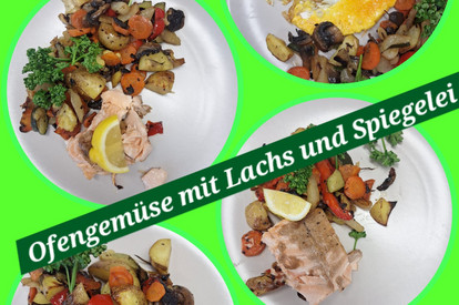 Lachs und Gemüse aus dem Ofen